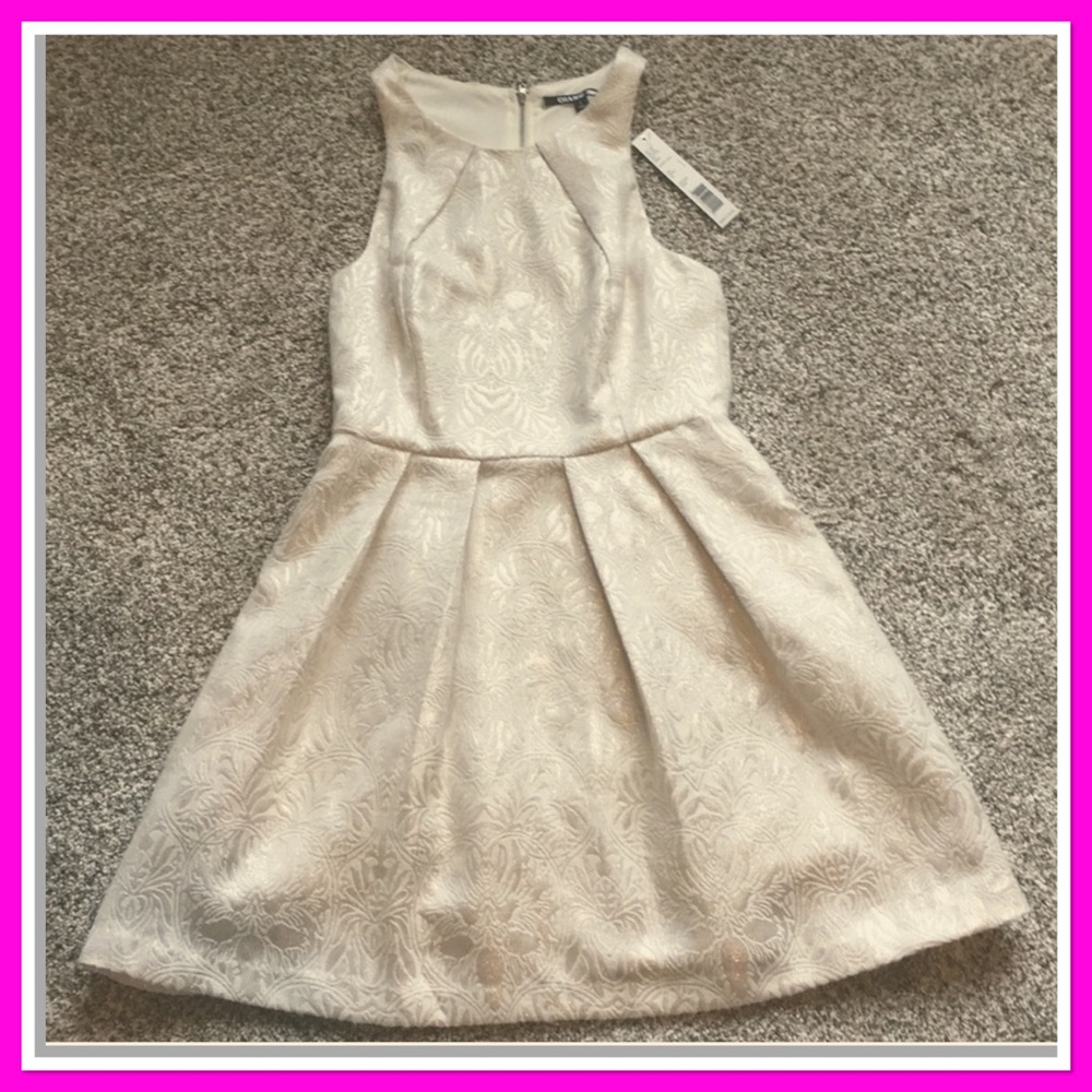 NWT! Gianni Bini fit - flare cream and gold sz S